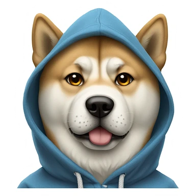 akita wearing a hoodie that has the word king wrote on it  sticker