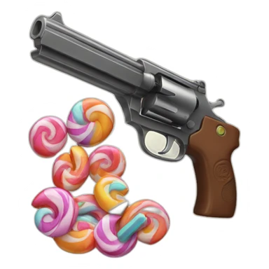 A gun made of candy sticker