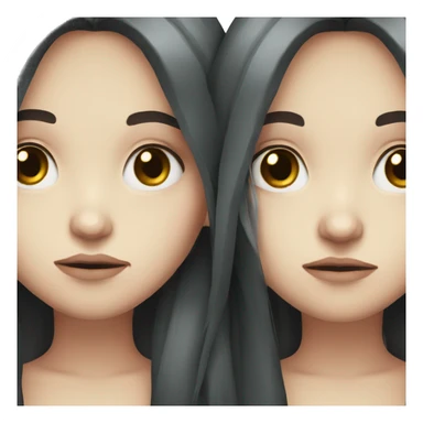 Sad pale girl long dark hair sticker