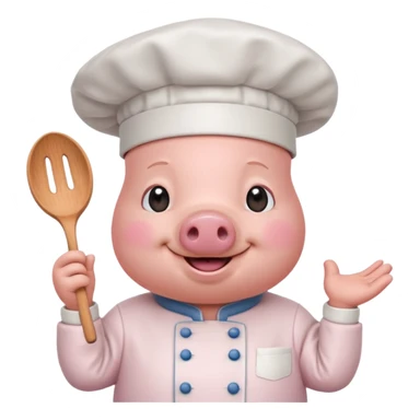 pink chef animal sticker