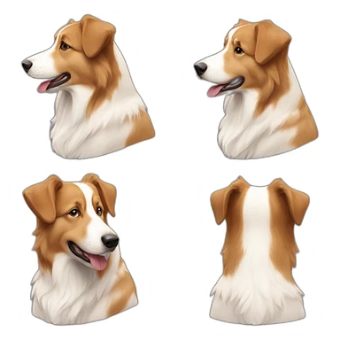 Lighg brown and white English shepherd sticker