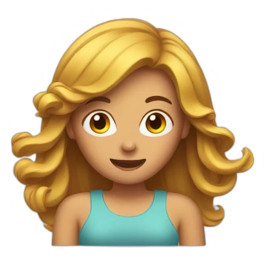 woman flipping hair sticker