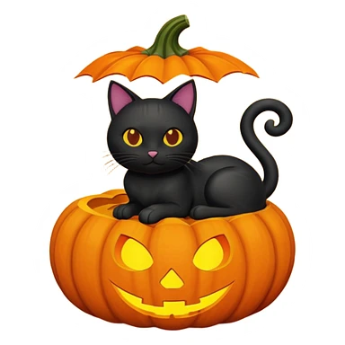Black cat in a pumpkin sticker