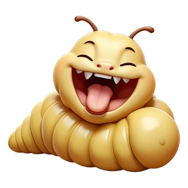 Cinematic Adorable Yawning Caterpillar Portrait Emoji, Head tilted slightly with a dramatic, wide-open yawn, showcasing a plump, segmented body with softly drooping edges and sleepy, half-closed eyes, Simplified yet irresistibly cute features, highly detailed, glowing with a soft, cozy natural glow, high shine, relaxed yet expressive, stylized with a dash of whimsical transformation charm, soft glowing outline, capturing the essence of a drowsy caterpillar that appears ready to stretch and yawn its way out of the screen! sticker