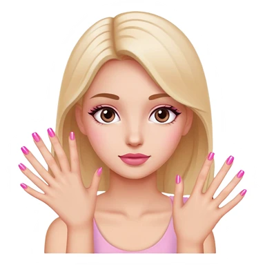 Girl with pink nails sticker