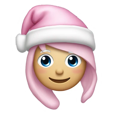 Light pink Santa hat with sparkly snowflakes  sticker