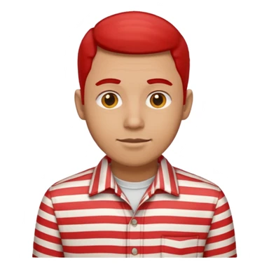Man with red Striped Shirt not t shirt sticker