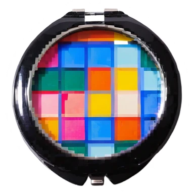 Compact mirror with makeup sticker