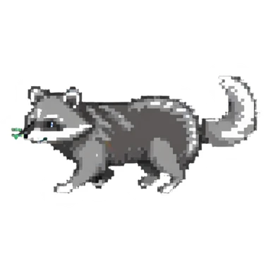 raccoon running sticker