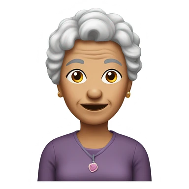 grandma with dog in hair  sticker