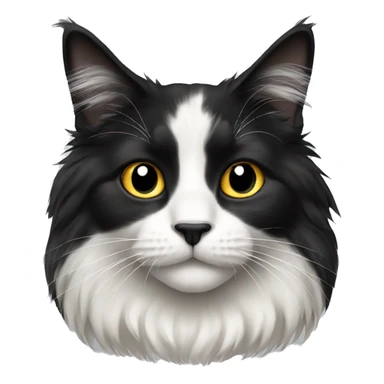 Black and white long haired cat sticker
