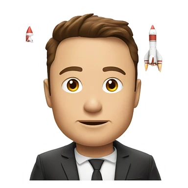 elon musk and rocket sticker