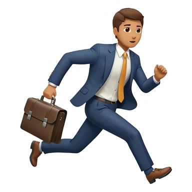 man in suit running with briefcase sticker