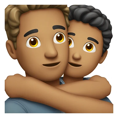 Create a teen boy hugging a dad sticker