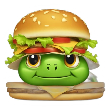 turtle with burger sticker