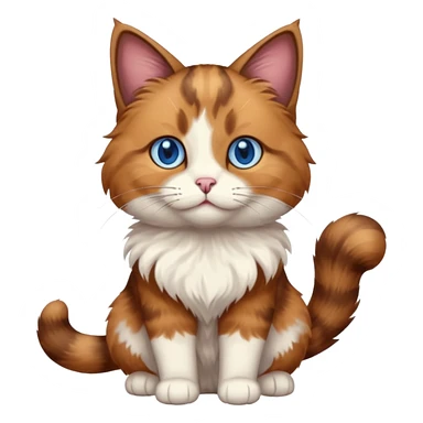 brown cat full body, blue eyes sticker