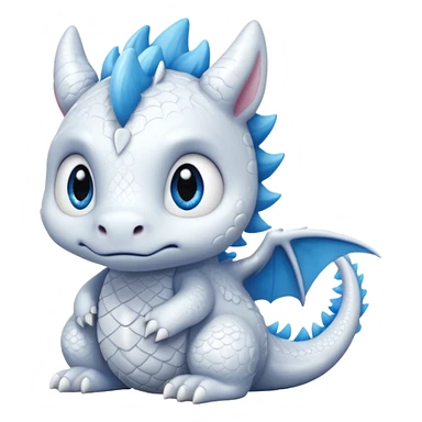 sad white cute dragon sticker