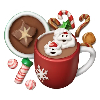 christmas hot cocoa with toppings sticker