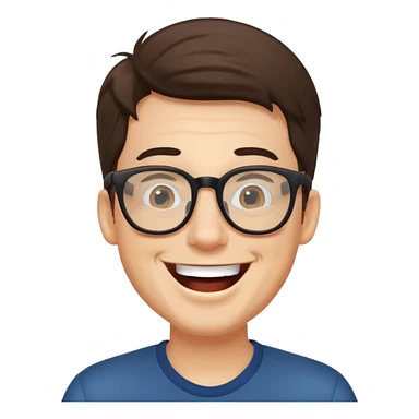 Guy laughing with glasses sticker