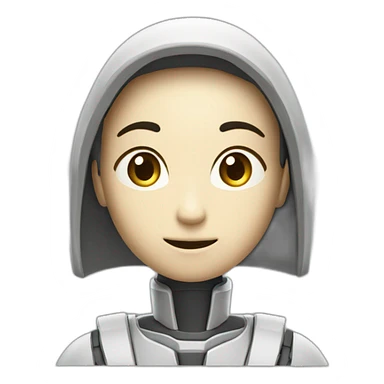 ミニマリストのロボットエージェントデザインを基にした統一感のあるアイコンのセットです。異なるLEDライトの色でバリエーションを持たせた、顔だけのアイコンの画像 sticker