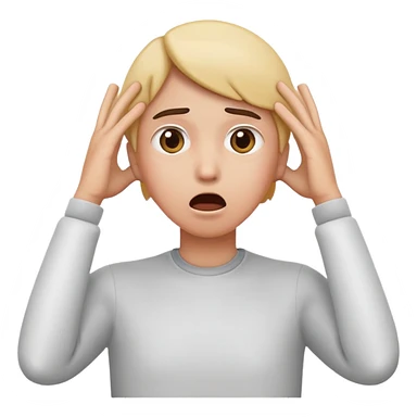 freaking out emoji with hand on head sticker