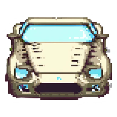 A crashed sports car sticker