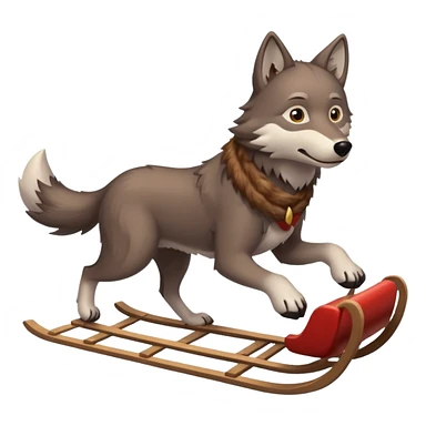 wolf sled sticker