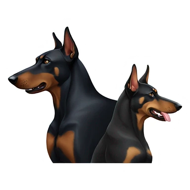 one doberman AND one wolf  sticker