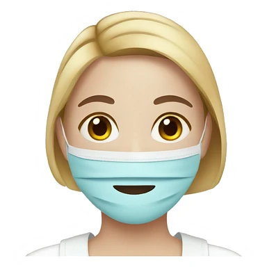 Girl wearing face mask spa sticker
