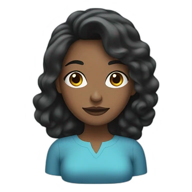 mujer de cabello negro y blusa azul sticker