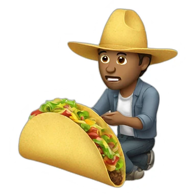 a taco eating a man sticker