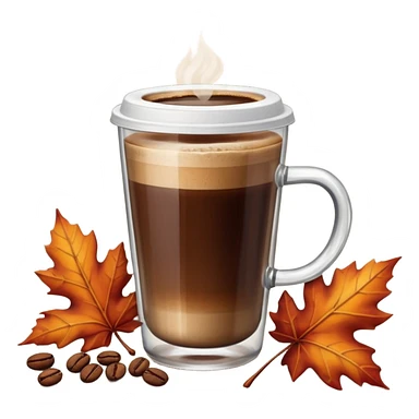 glass of coffee autumn sticker