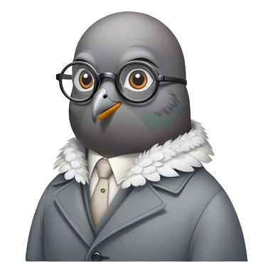 Pigeon with glasses and coat looking like a spy sticker