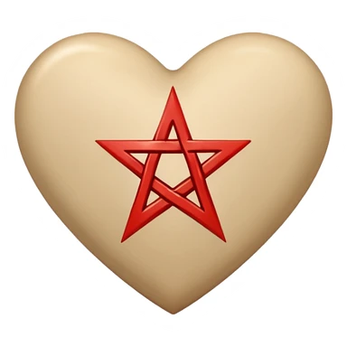 beige heart satanic sticker