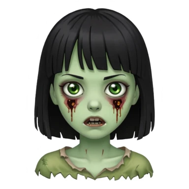 Zombie girl With black hair and bangs sticker