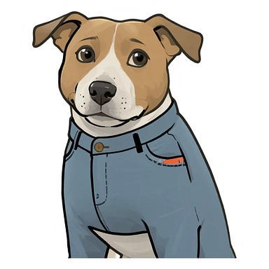 Dog in baggy jeans  sticker