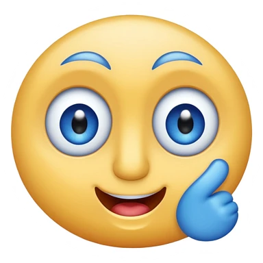 The number four but blue with eyes and a mouth and cartoonish face sticker