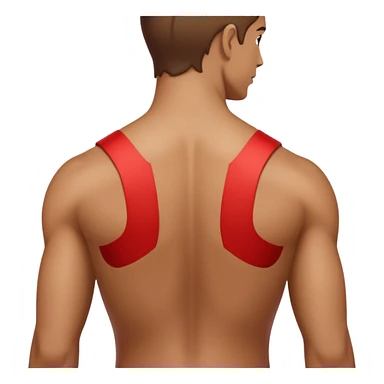 back of regular person with a highlighted Red Latissimus dorsi sticker