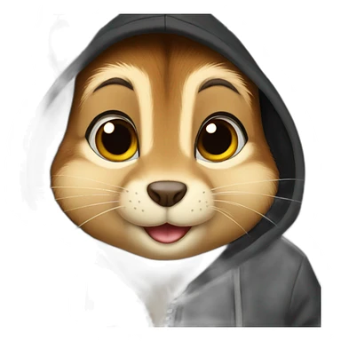 Chipmunk wearing a black hoodie sticker