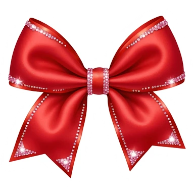 red flower bow with glitter sticker