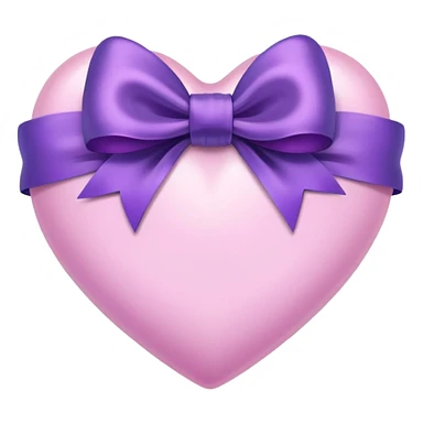 a small Light pink heart with purple bow sticker