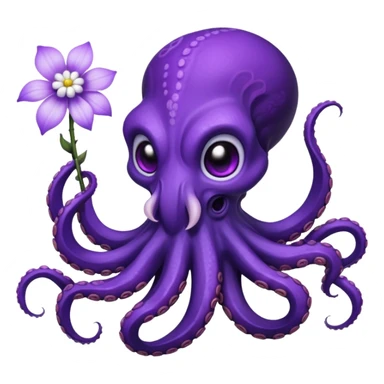 octopus demon with flower sticker