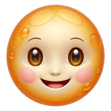 Cute, smiling, glowing stem cell with small protrusions. White background. sticker