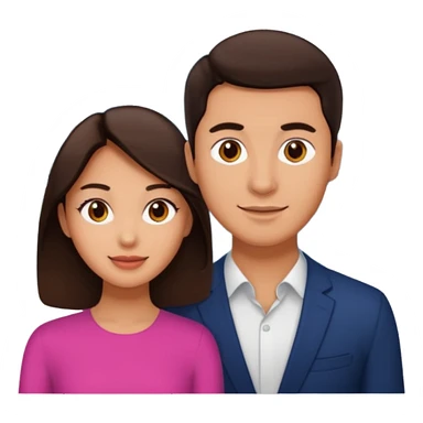 Brunette man and woman in singapore sticker