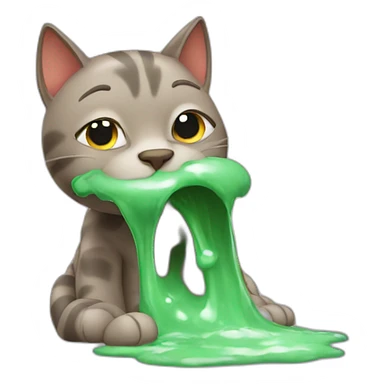 cat puking sticker