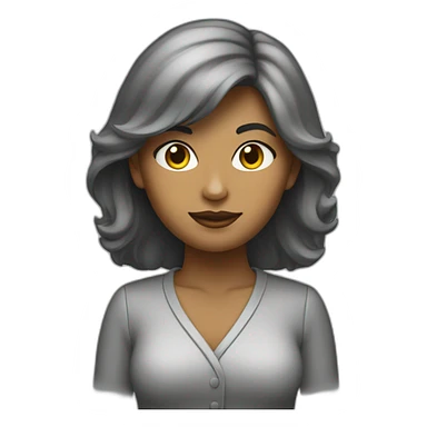 mujer mayor pelo oscuro con gato gris sticker