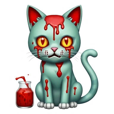 bloody zombie cat full body sticker