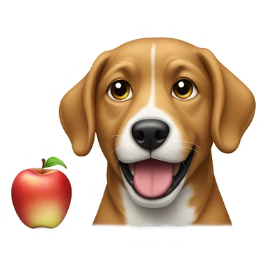 Dog eating apple sticker