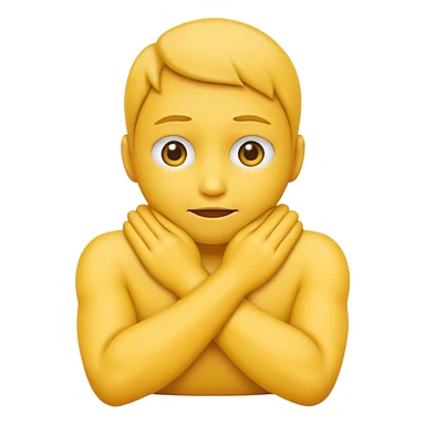 Yellow face emoji strangling itself with 2 arms crossed and hands saround neck sticker