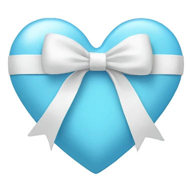 A light blue heart with a white bow ribbon  sticker